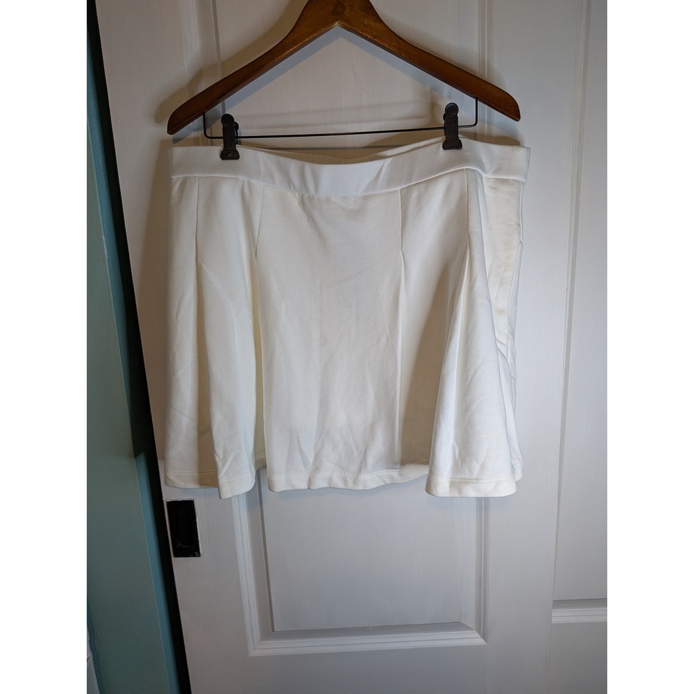 Express White French Terry Skater Mini Skirt with Pockets XL NEW